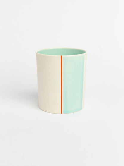 Handmade ceramic art Tea or Coffee Cup Unique Porcelain Cup handmade gifts fine art pottery porcelain mug mint green drinkware