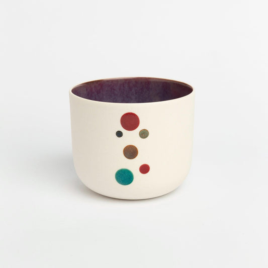 Porcelain Dottie Cups Handmade Polka Dot Ceramic Cups, Unique Artisan Drinkware Gift for Coffee and Tea Lovers, Modern and Fun Design