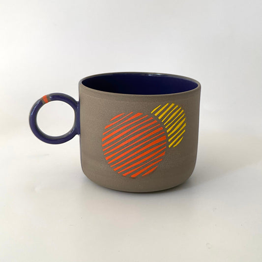 Stoneware Mug Modern Pottery Tumbler with Handle Large Ceramic Cup Sun Mug Perfect Coffee Lover Gift and New Job Gift Artisan Drinkware