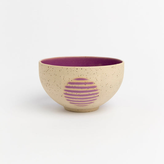 Wheel Thrown Stoneware Pottery Bowl Handmade Purple Ceramic Art for Home Decor and Tableware Ideal Gift for Special Occasions